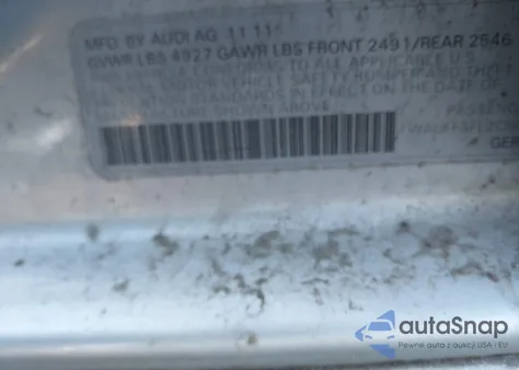 2012 Audi A4 2.0T Premium from USA, damaged, VIN WAUFFAFL2CN015359